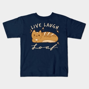Live Laugh Loaf - Kawaii Doodle Cat Bread Kids T-Shirt